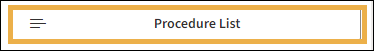 The procedure list button with a yellow highlight box around it